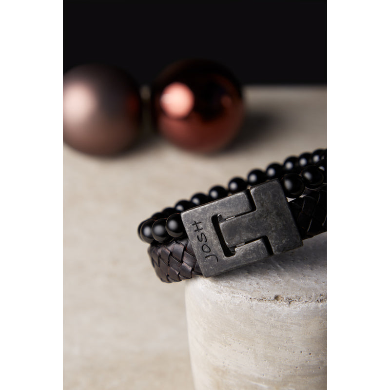 Josh Bracelet Noir 24966-BRA-VB/BLACK/L-zoom-