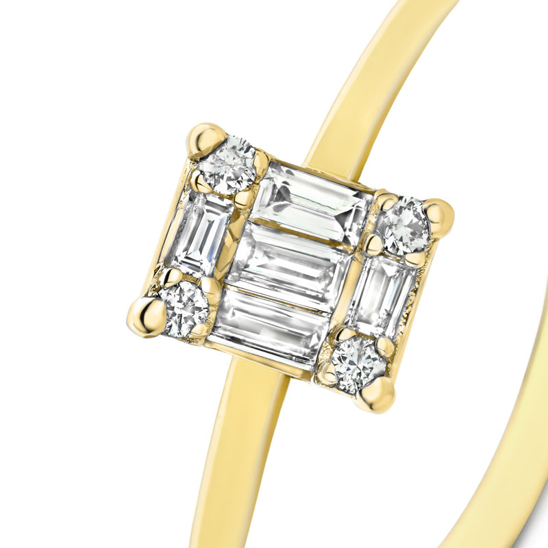 Isabel Bernard De la Paix Maxime bague en or 14 carats avec diamant 0.13 ct IBD330022-60-zoom-