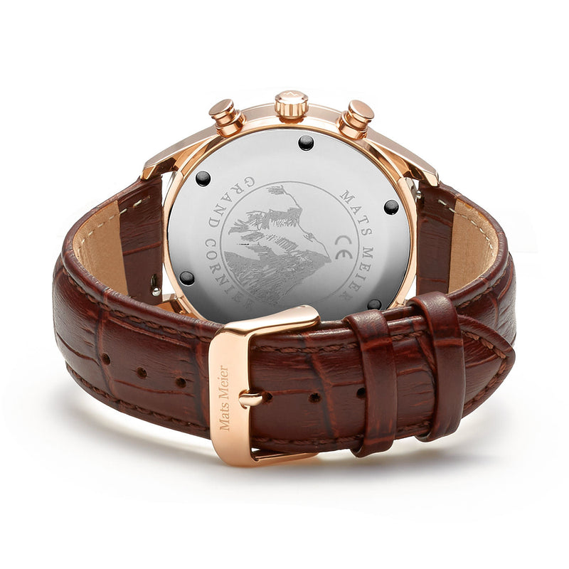 Mats Meier Grand Cornier Hommes Montre Marron MM00107-zoom-