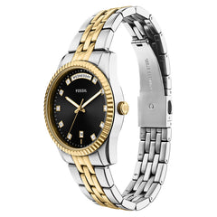 Fossil Scarlette Round Black Dial Watch ES5458