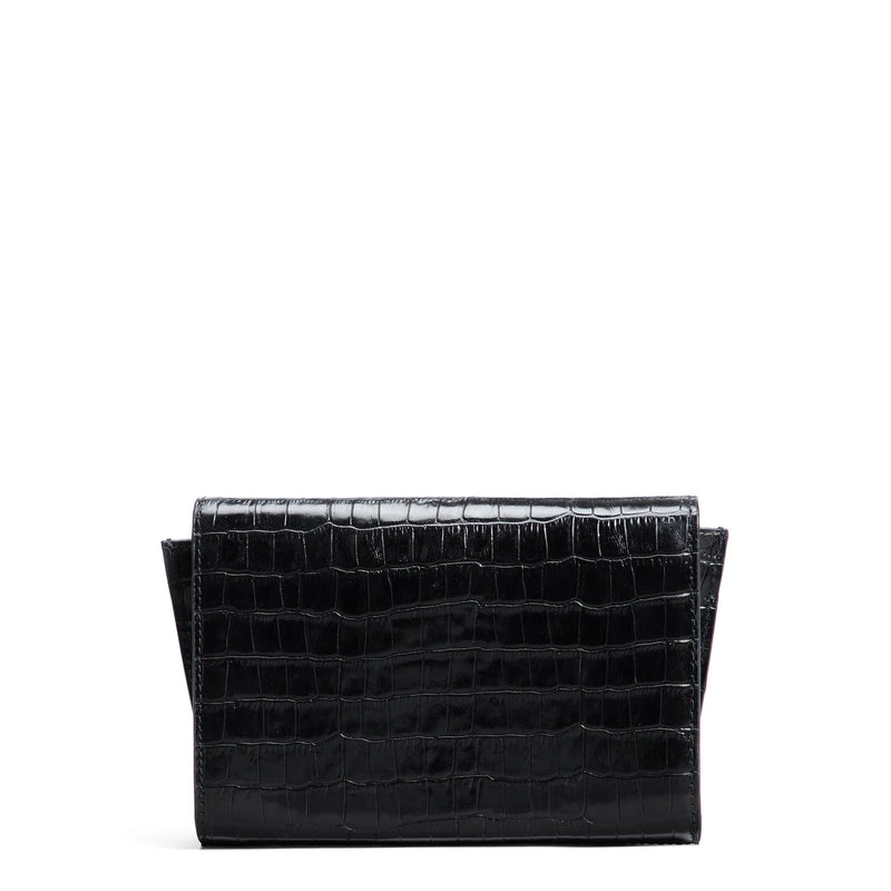 Isabel Bernard Honoré Lina Pochette Croco Noire Avec Chaîne D’Épaule Amovible IB21135-201-zoom-
