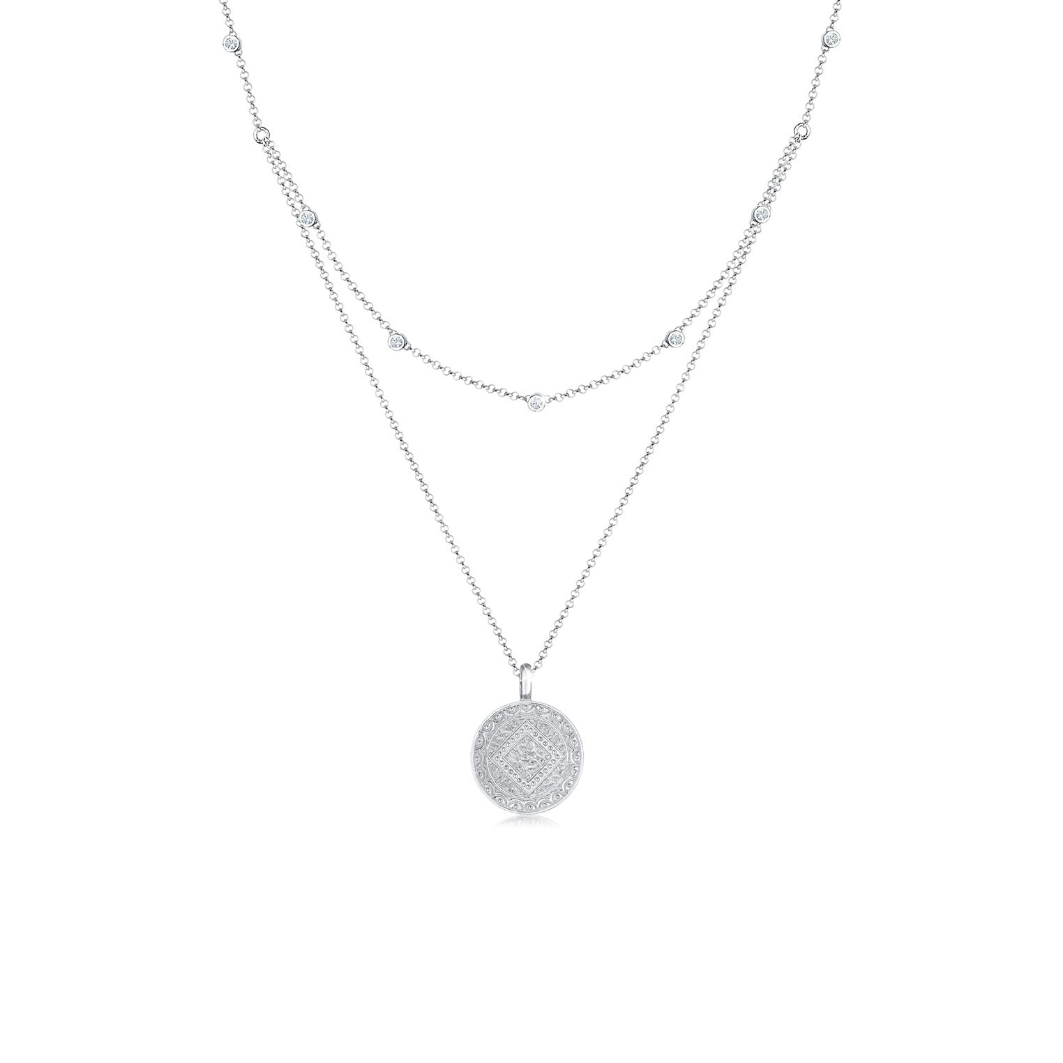 Elli 925 Sterling Silver Coin Necklace 2004-BF-0007735-001