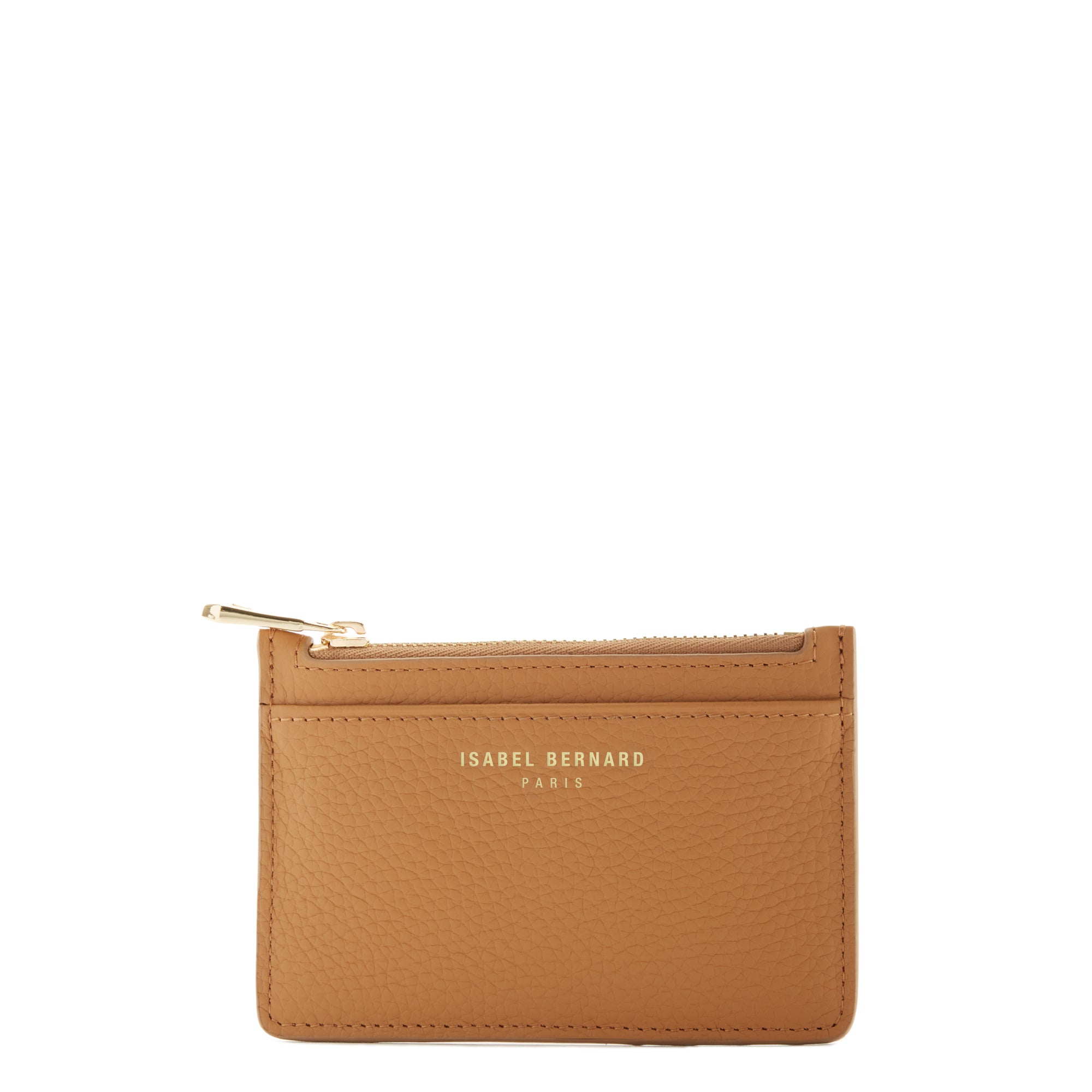 Isabel Bernard Honoré Aveline camel Leather Card Holder made of Calfskin IB27020
