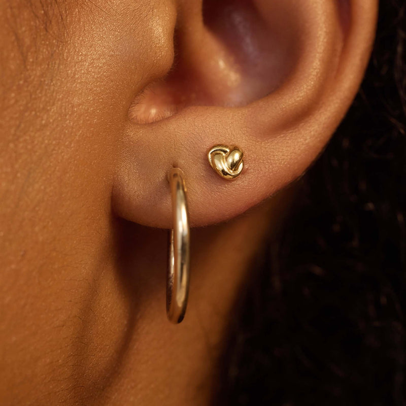 Beloro Jewels Regalo d'Amore ensemble boucles d'oreilles en or 9 carats avec nœud BO90037-zoom-