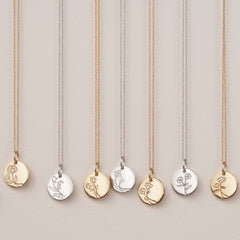 Violet Hamden Venus 925 Sterling Silver Gold-coloured Necklace with Birthflower VH340025-AUG