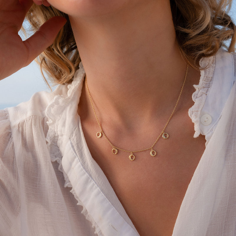 Violet Hamden Luna Collier en Argent 925 Sterling Plaqué Or avec Lunes VH340034-zoom-