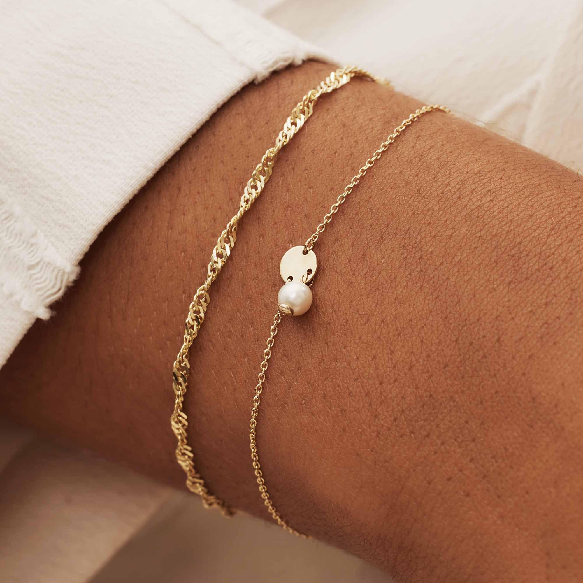 Isabel Bernard Belleville Luna 14 Carat Golden Bracelet IB320020 (Length: 16.00-18.00 cm)