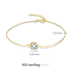 Violet Hamden Venus 925 Sterling Silver Gold-coloured BraceletwithBirthstone VH320010-DEC