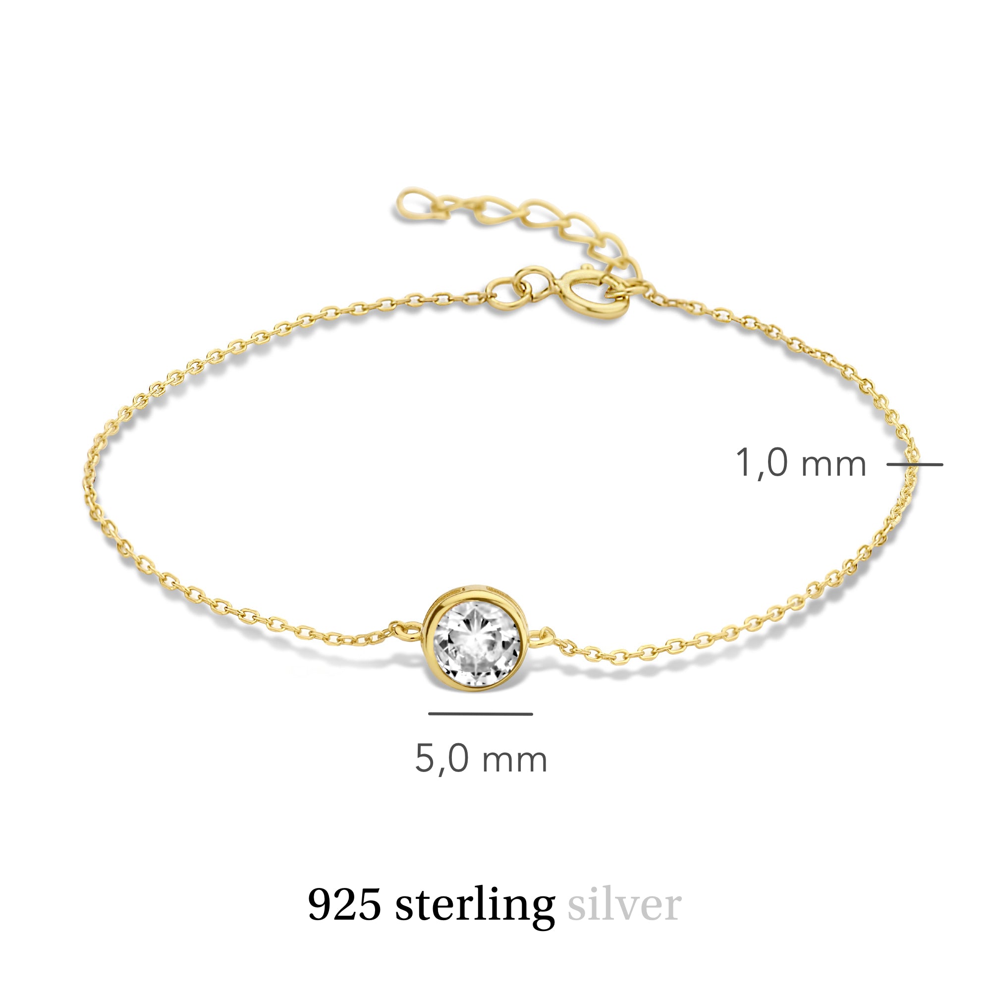 Violet Hamden Venus 925 Sterling Silver Gold-coloured BraceletwithBirthstone VH320010-DEC