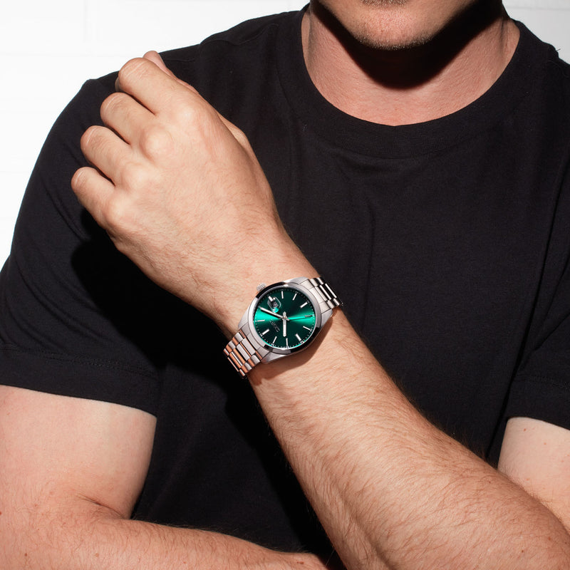 Olympic Louis Montre Pour Homme Argentée et Verte OL75HSS001-zoom-