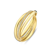 Parte di Me Ponte Vecchio Bague Ponte Vecchio Lanza en argent sterling 925 plaqué or avec zircone PDM33070-54