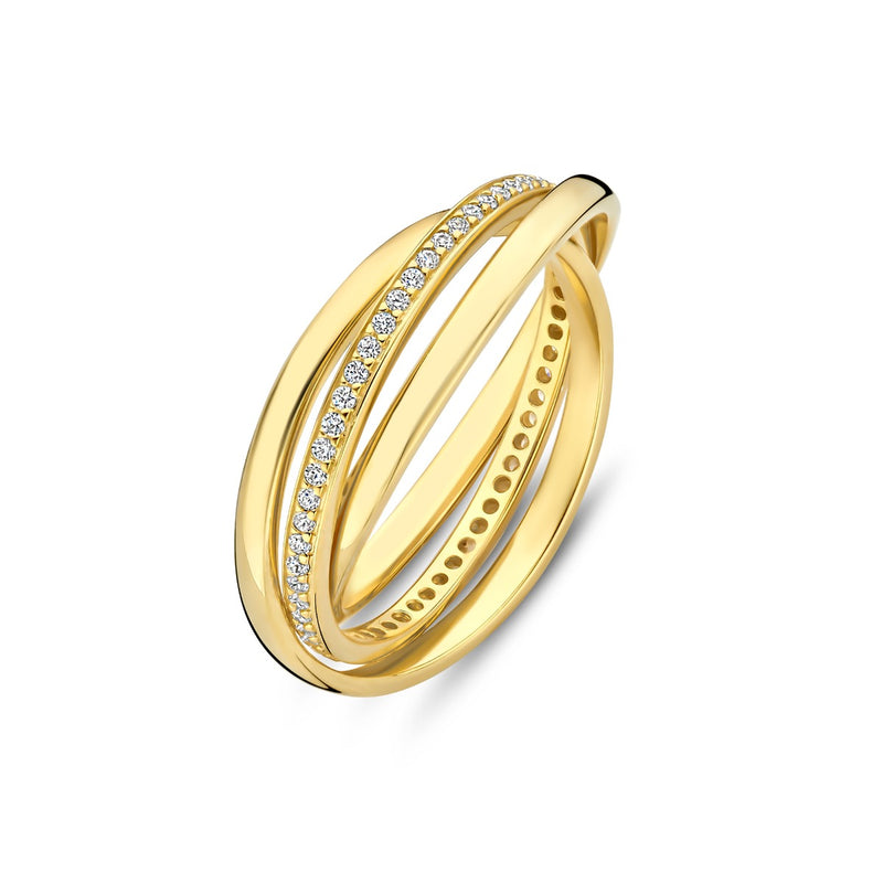 Parte di Me Ponte Vecchio Bague Ponte Vecchio Lanza en argent sterling 925 plaqué or avec zircone PDM33070-54-zoom-