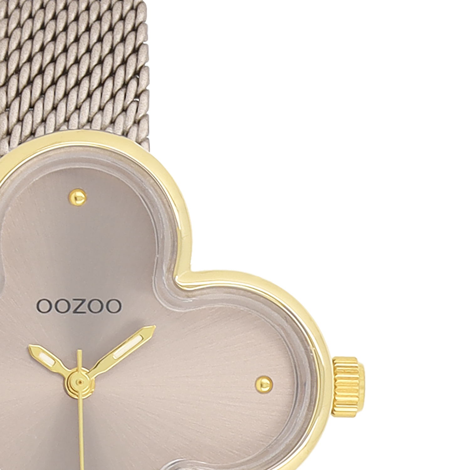 OOZOO Timepieces Gold and Taupe Clover Women's Watch C11528