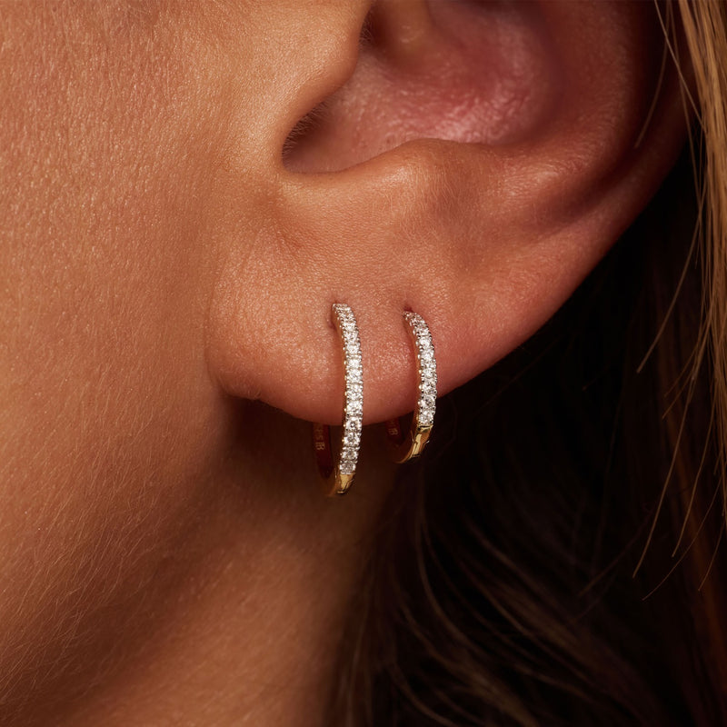 Isabel Bernard De la Paix Boucles d'oreilles créoles De la Paix Madeline en or 14 carats avec diamant 0,11 carat IBD360033-zoom-