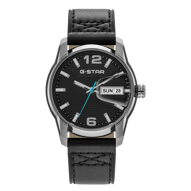 G-STAR Selvedge Montre Homme en Cuir Noir GSW.507.02-zoom-
