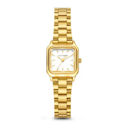 Violet Hamden Dawn Base Montre Carrée Femme Dorée et Blanche VH09040
