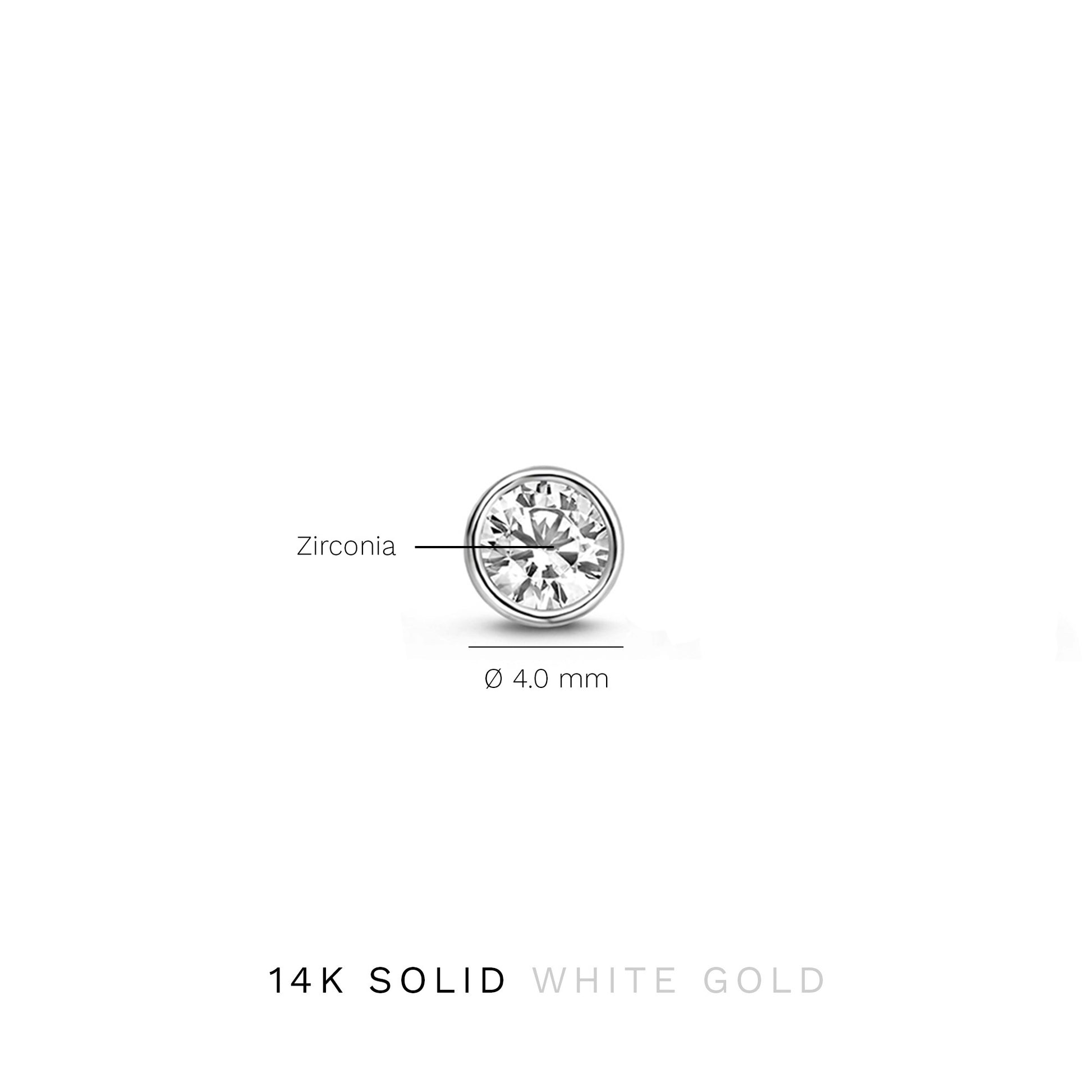 Isabel Bernard Saint Germain Juliette 14 Carat Whitegold Ear Studs IB360206