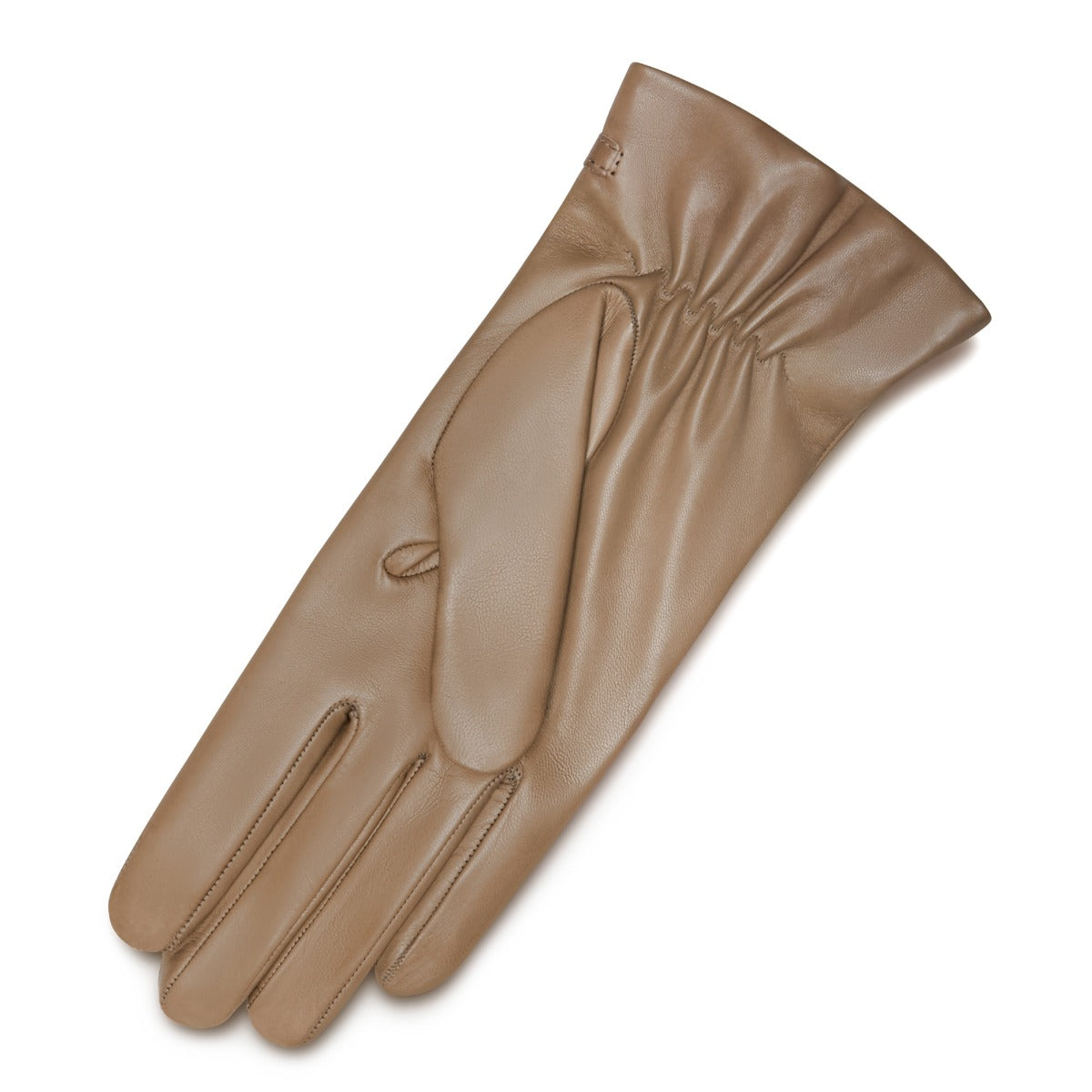 Isabel Bernard Honoré Marcelia taupe goatskin leather gloves IB67001-378-6.5