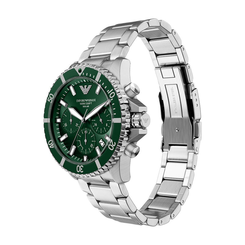 Emporio Armani World Explorer Solar Green Dial Watch AR11741-zoom-