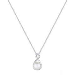 Elli 925 Sterling Silver Pearl Necklace with Pearl 2004-BF-0008001-001