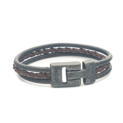 Josh Brown Leather Bracelet 25045VB/BRWN/MED