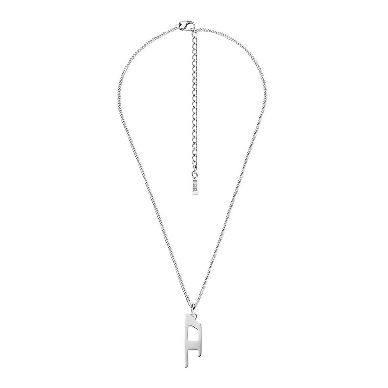 Diesel D Logo Silver Stainless Steel Necklace DX1625040-zoom-