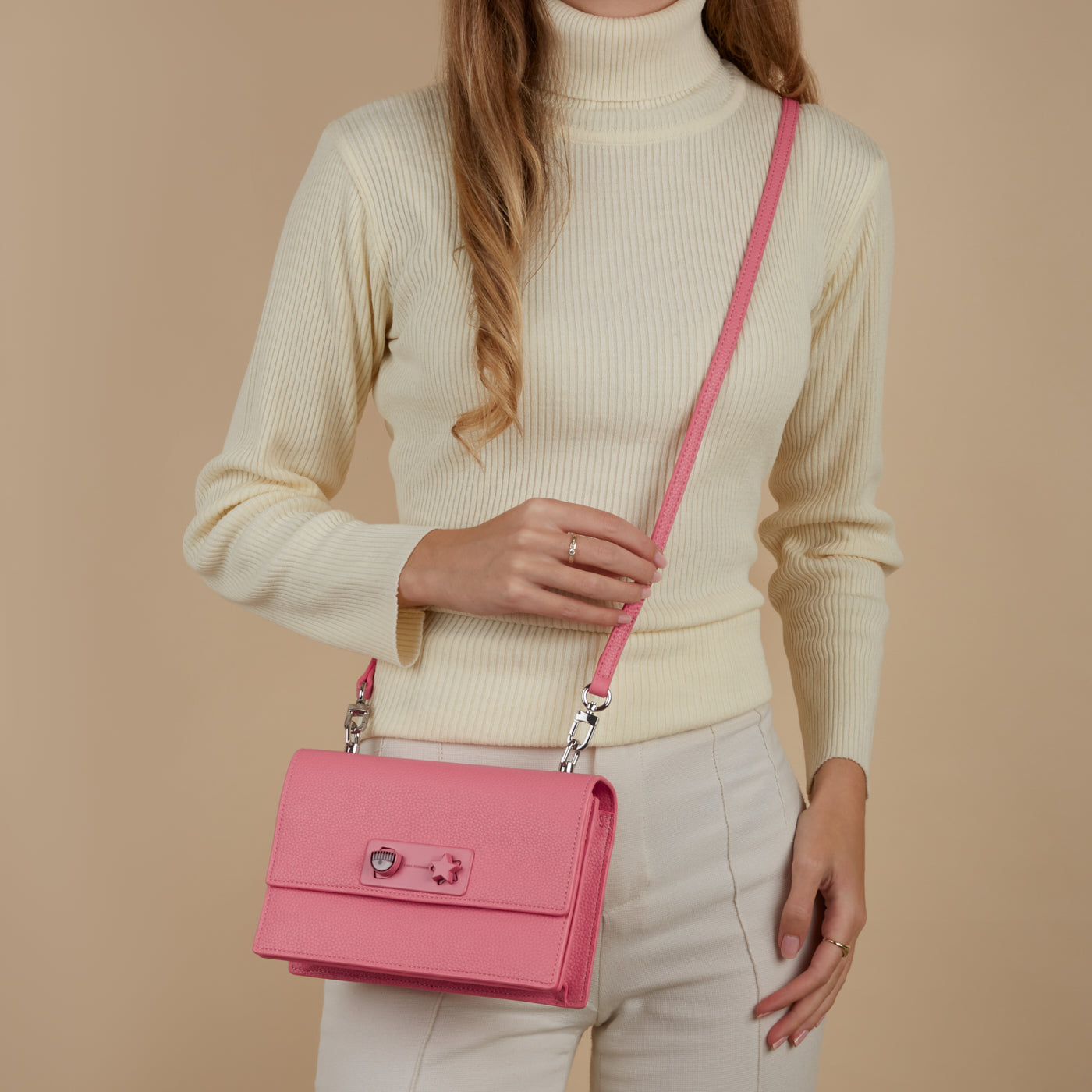 Chiara Ferragni Eye Star Pink Crossbody Bag 75SB4BE8-ZS529-428