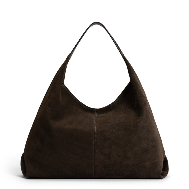 Isabel Bernard Honoré Grace sac bandoulière en suède marron foncé IB25093-131-zoom-
