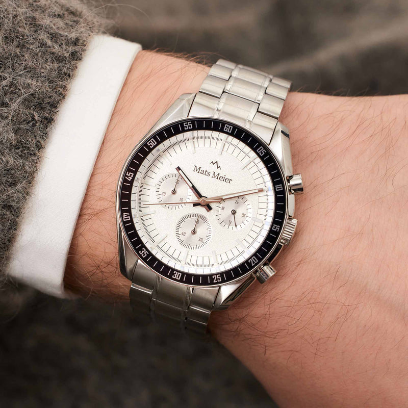 Mats Meier Arosa Racing Hommes Montre Argent MM50018-zoom-