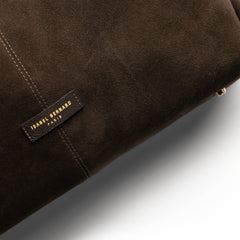 Isabel Bernard Honoré Grace dark brown suede shoulder bag IB25093-131