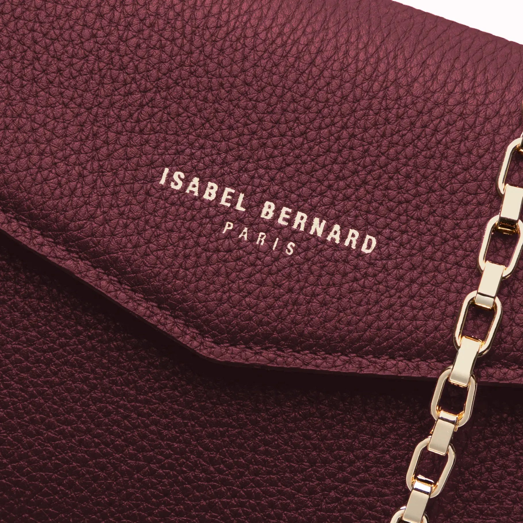 Isabel Bernard Honoré Lina Bordeaux Red Clutch With Detachable Shoulder Chain IB21135-052