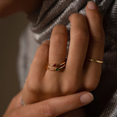 Violet Hamden Venus 925 Sterling Zilveren Goudkleurige Ring Met Geboortesteen VH330008DEC-54