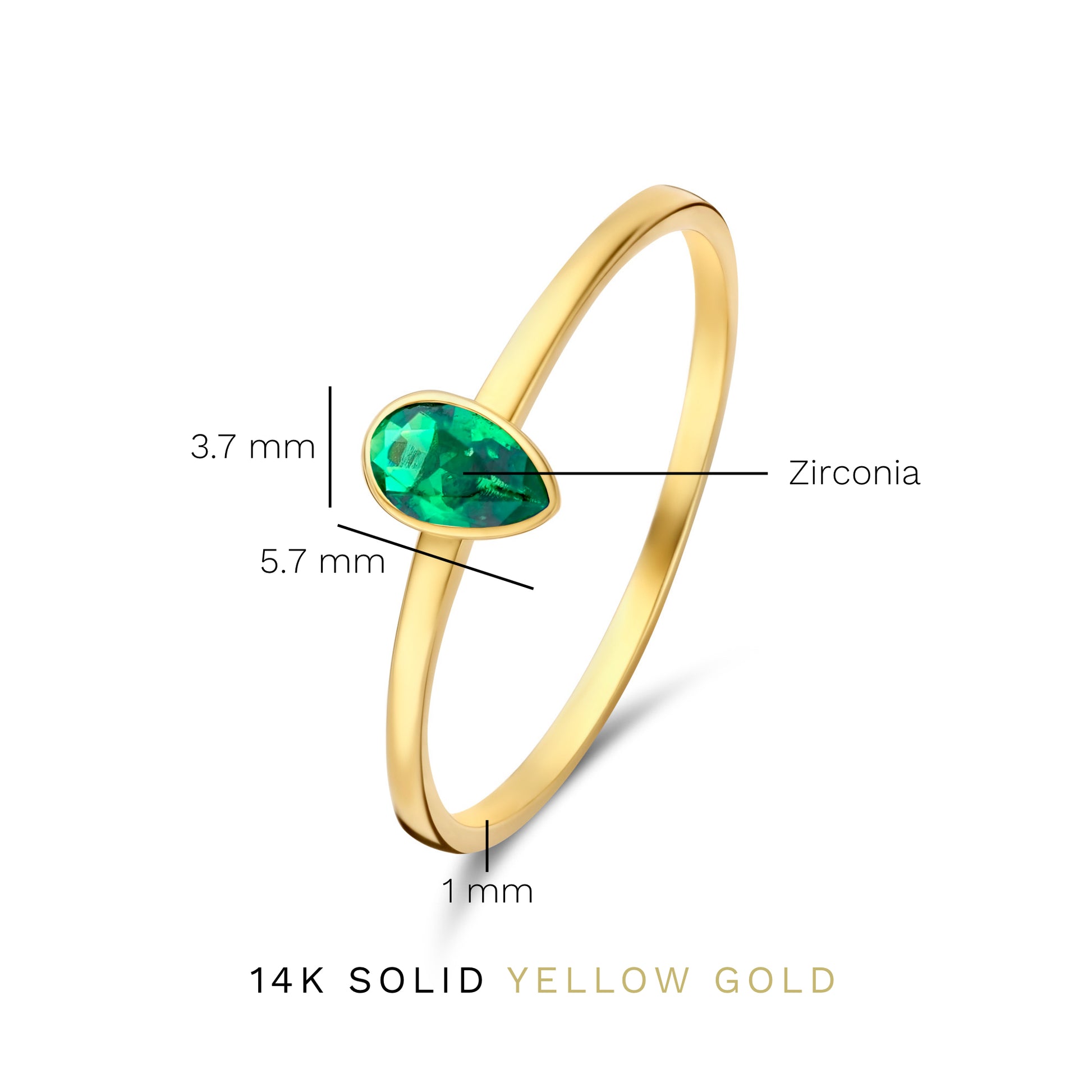 Isabel Bernard Baguette Olivia 14 Karaat Gouden Ring IB330086-48