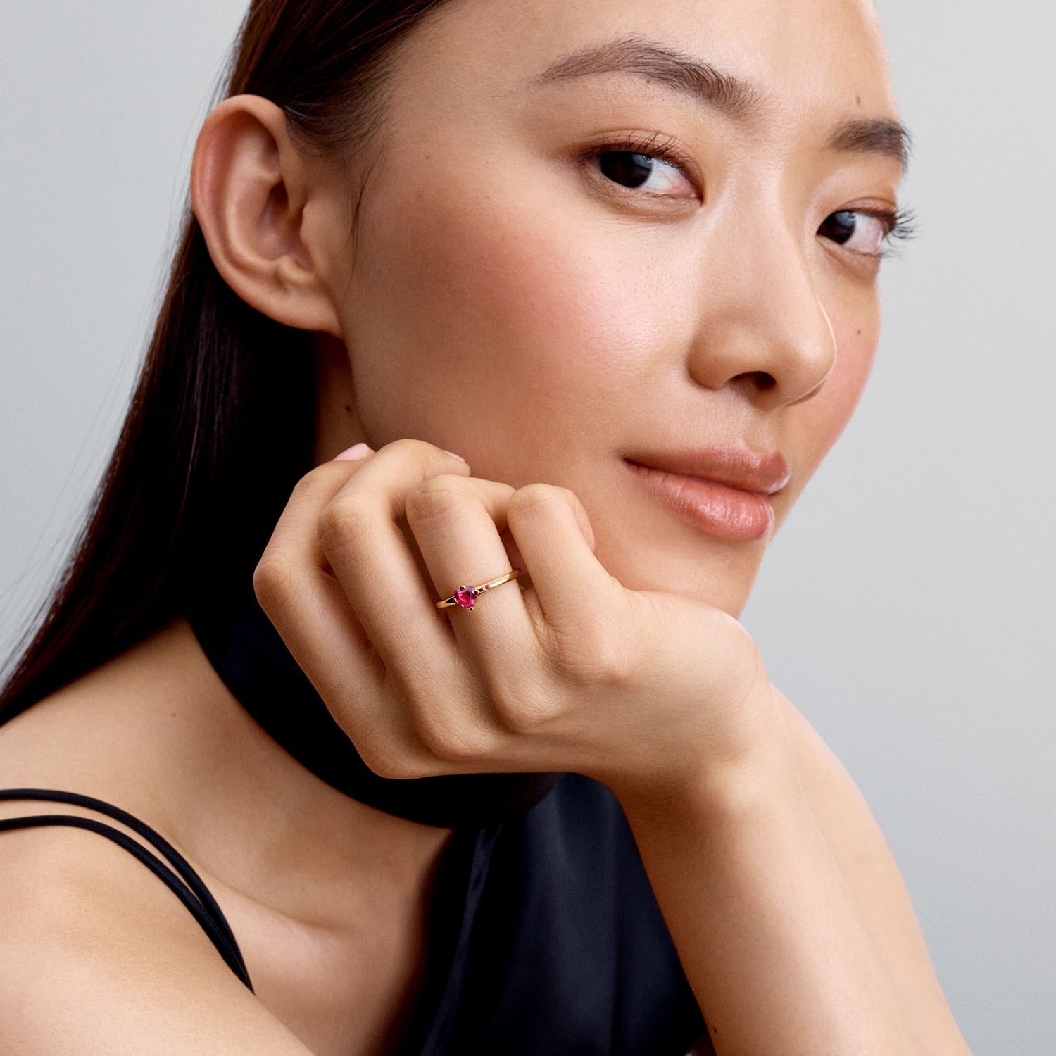 Pandora Love Gold coloured Heart Ring 166574C01-54