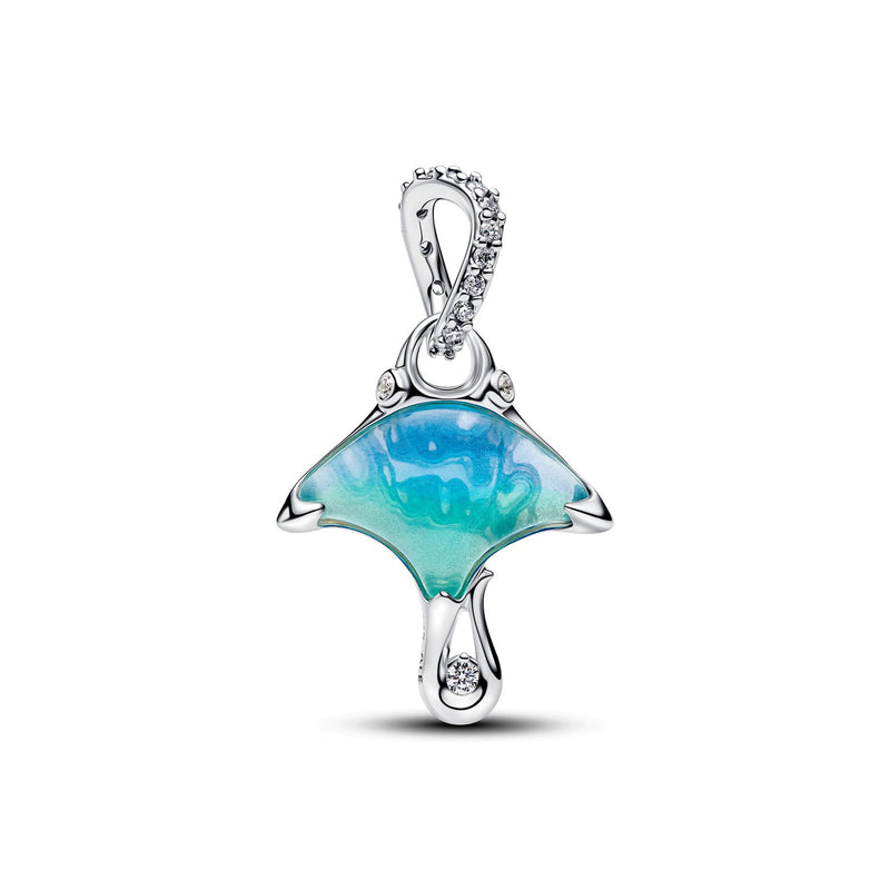 Pandora Moments Charm Pendant Manta Ray Murano Glass And Enamel 794685C01-zoom-
