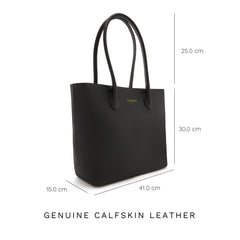 Isabel Bernard Honoré Lysanne Black Calfskin Shopper IB25022