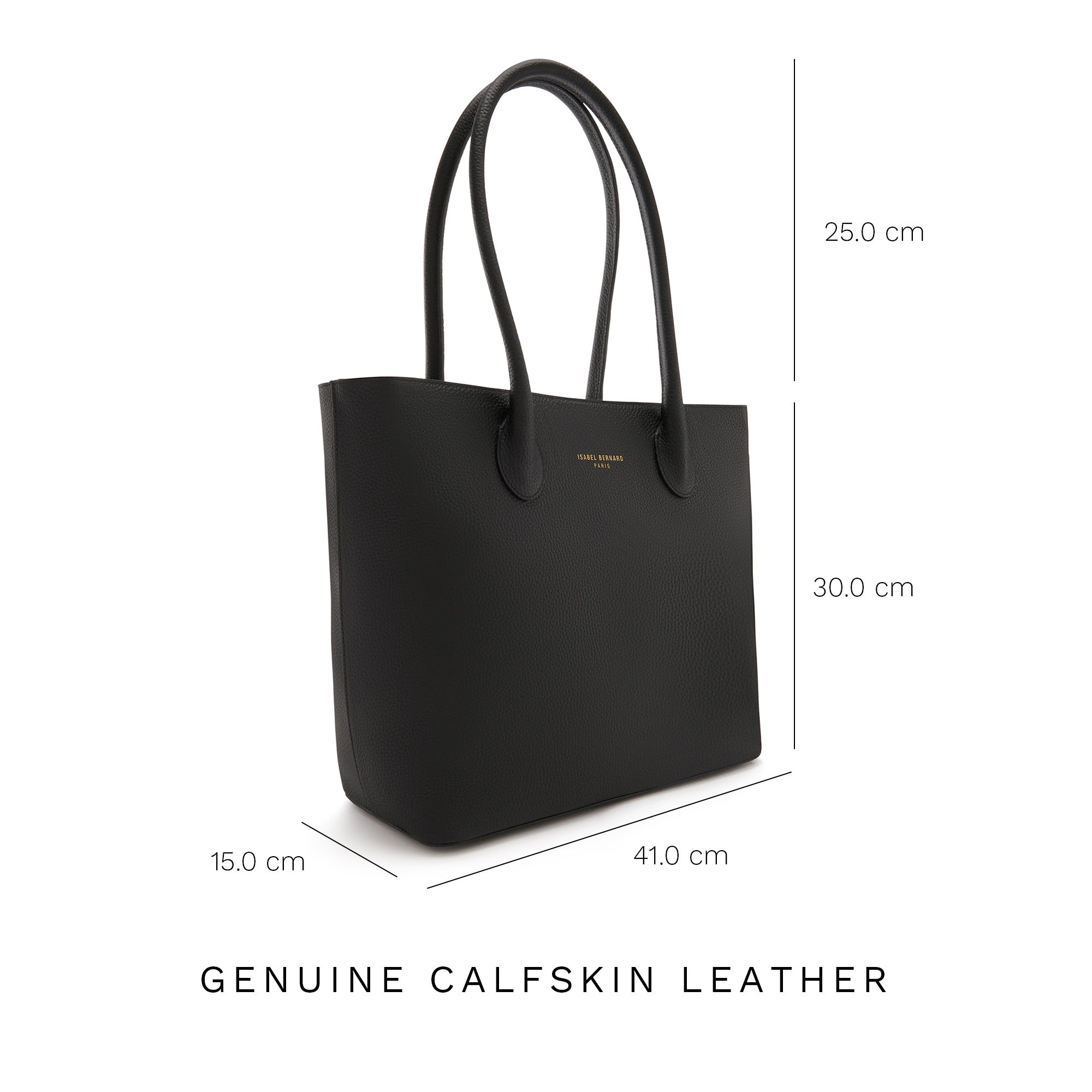 Isabel Bernard Honoré Lysanne Black Calfskin Shopper IB25022
