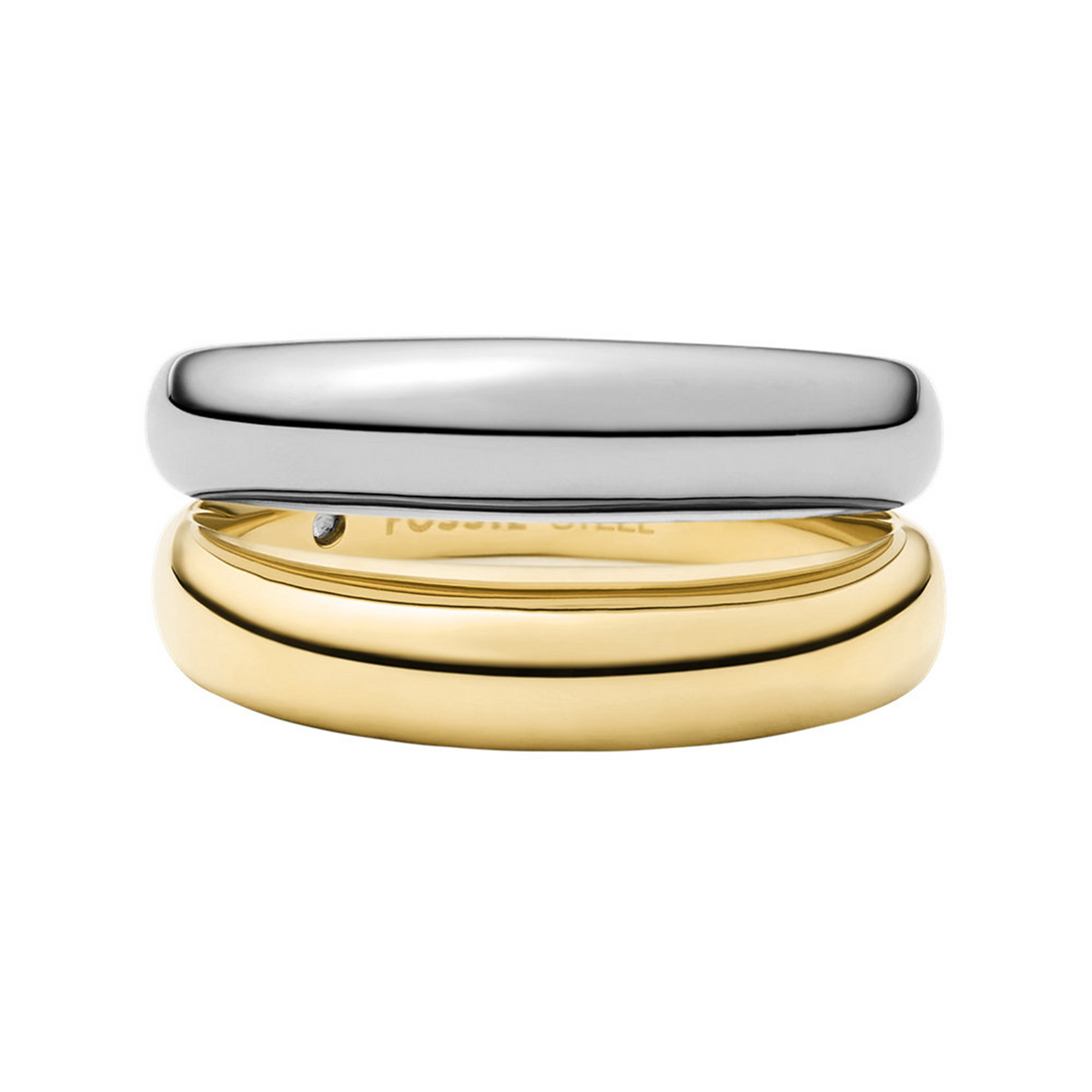 Fossil Ellis Silver and Gold Stainless Steel Ring JF048769986