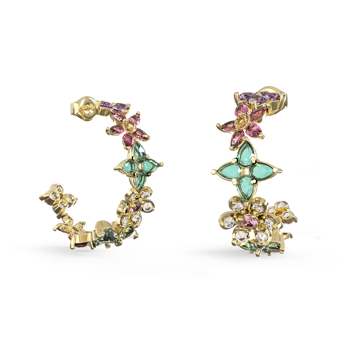 Guess Secret Garden Gold-coloured Earrings JUBE06031JWYGMCT-U