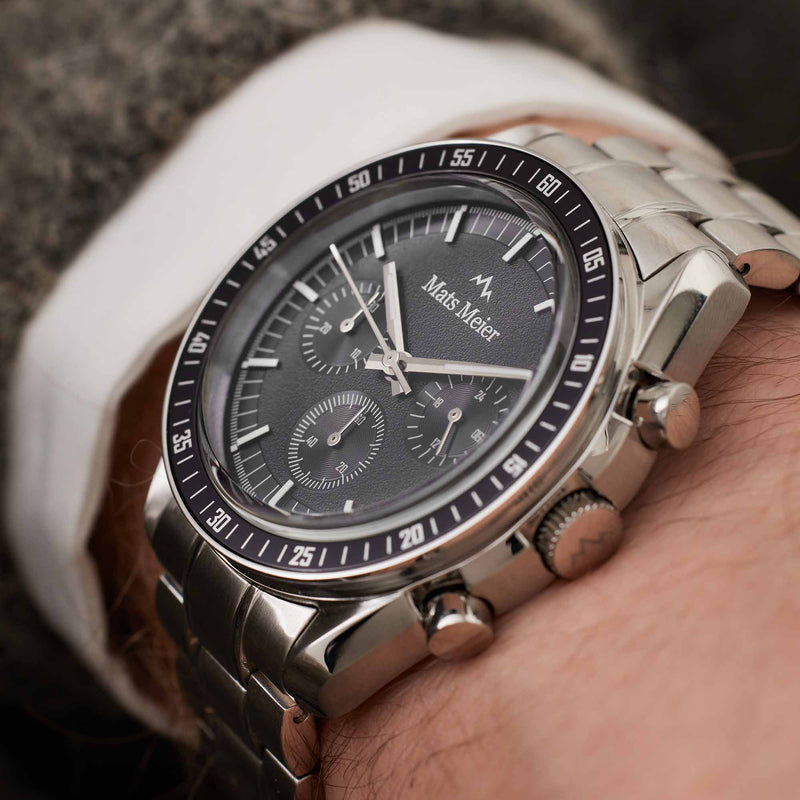 Mats Meier Arosa Racing Hommes Montre Argent MM50012-zoom-