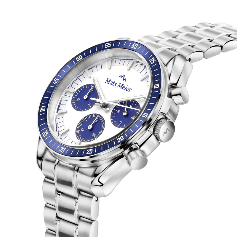 Mats Meier Arosa Racing Hommes Montre Argent MM50013-zoom-