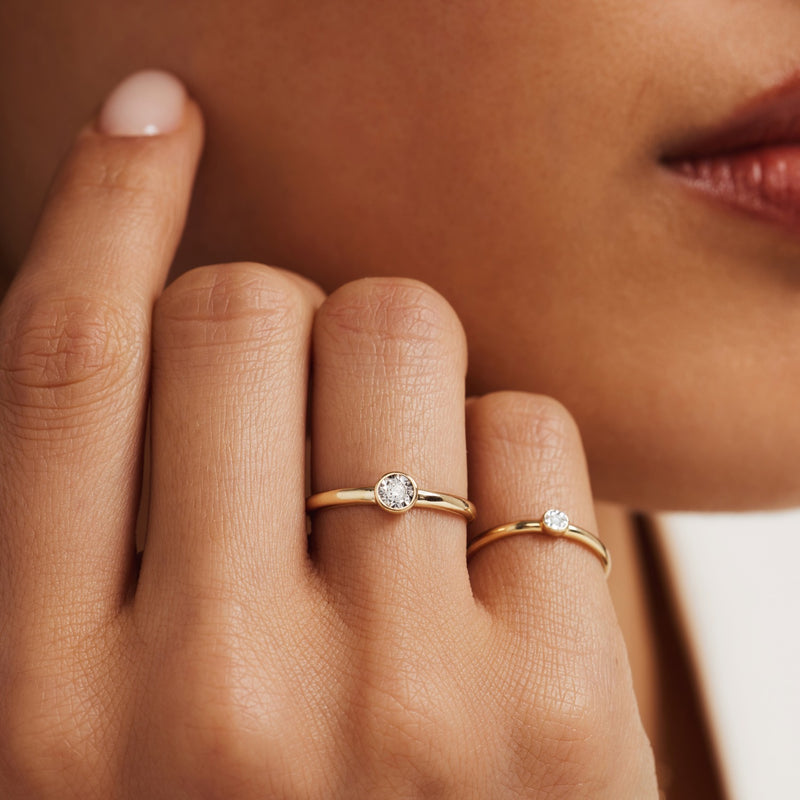 Isabel Bernard De la Paix Inaya bague en or 14 carats avec diamant 0.03 ct IBD330025-48-zoom-