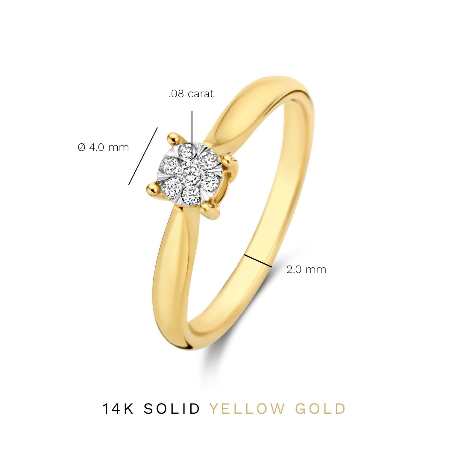 Isabel Bernard De la Paix Hanaé 14 Carat Gold Ring | diamond 0.08 ct | IBD330007-50