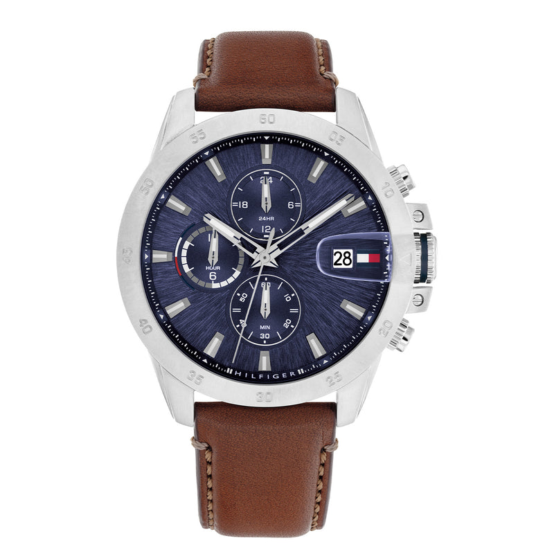 Tommy Hilfiger Jameson Montre Pour Homme Argentée et Bleue TH1792195-zoom-