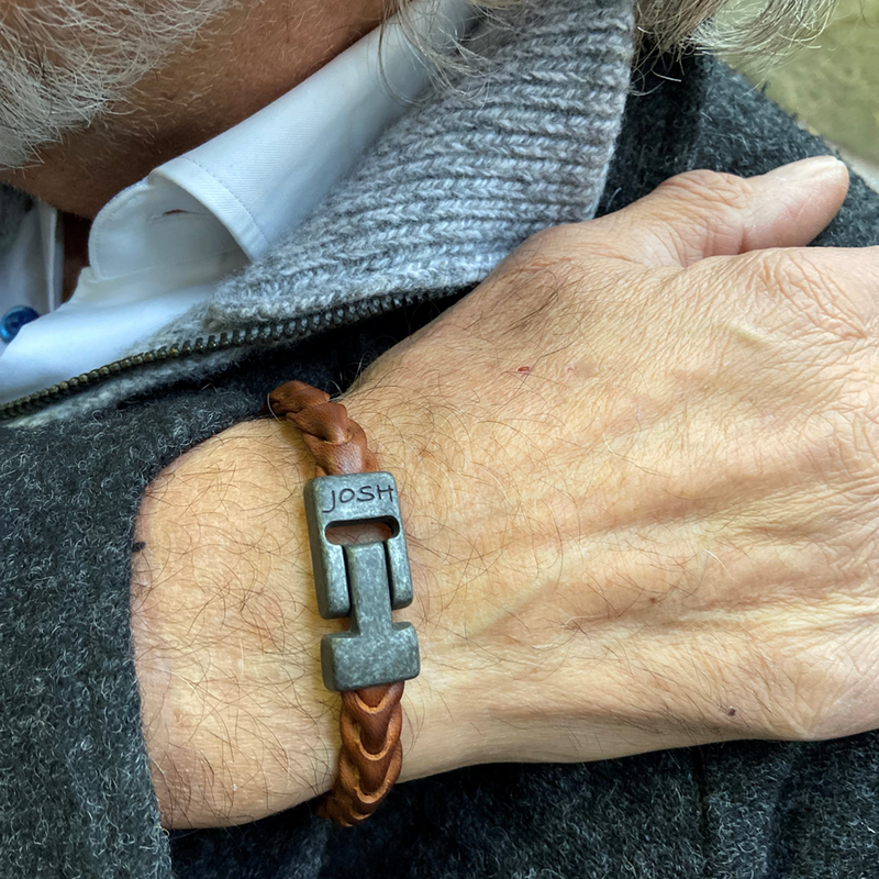 Josh Leather Cognac Bracelet 50046-BRA-VB/COGNAC/L-1-zoom-