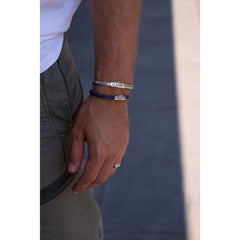 Buddha to Buddha Ellen 925 Sterling Silver Blue Leather Bracelet BTB149BU-F