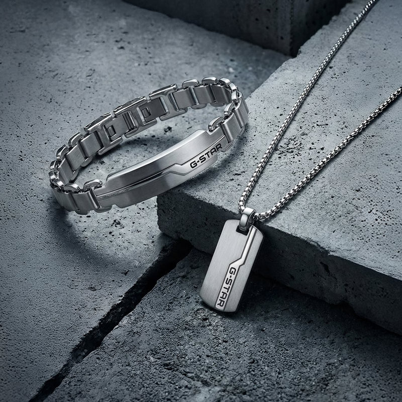 G-STAR Unistrial Bracelet argenté à maillons GSJ.112.03-zoom-