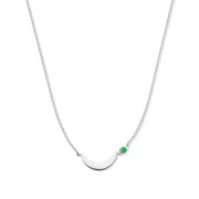 Violet Hamden Luna Collier en Argent 925 Sterling avec Lune et Pierre de Zircon Vert VH340037