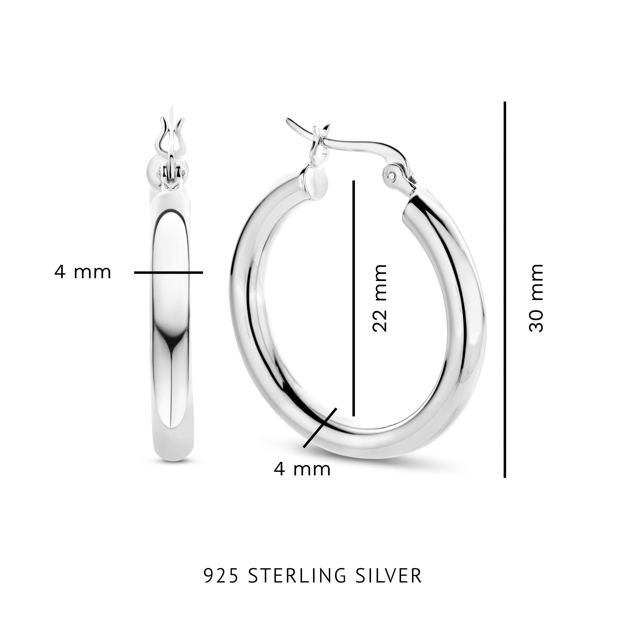 Parte Di Me Bibbiena Poppi Casentino 925 Sterling Silver Hoop Earrings PDM36153