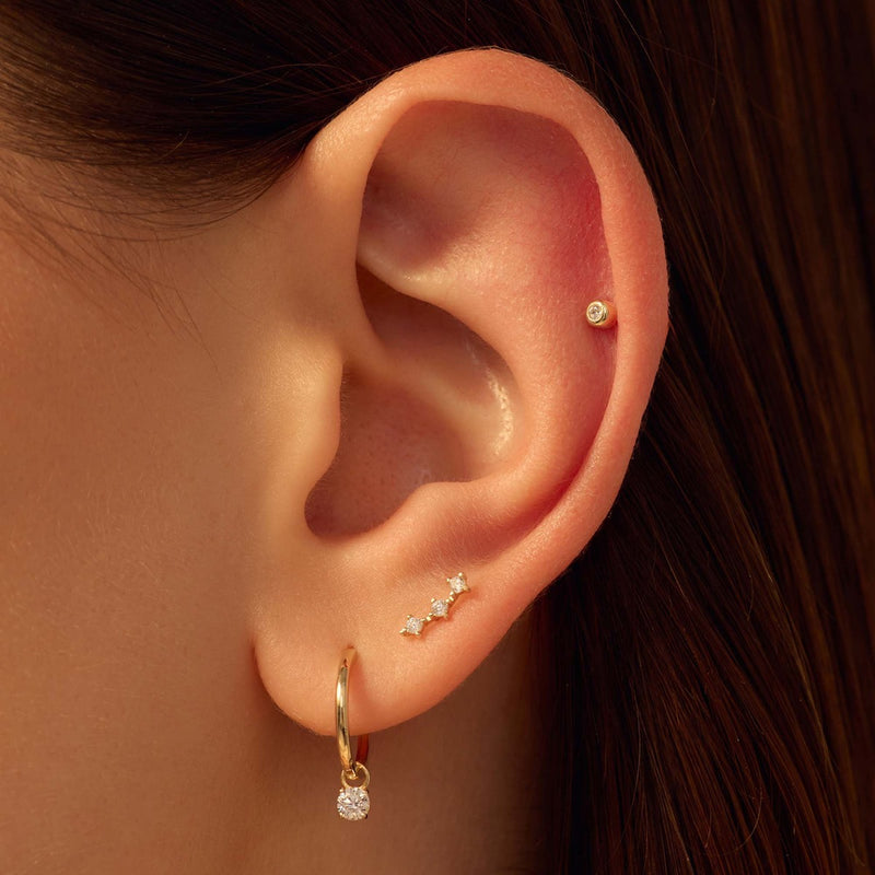 Beloro Jewels Monte Napoleone Clous d'oreilles Mea en or 9 carats avec zircone BO360085-zoom-
